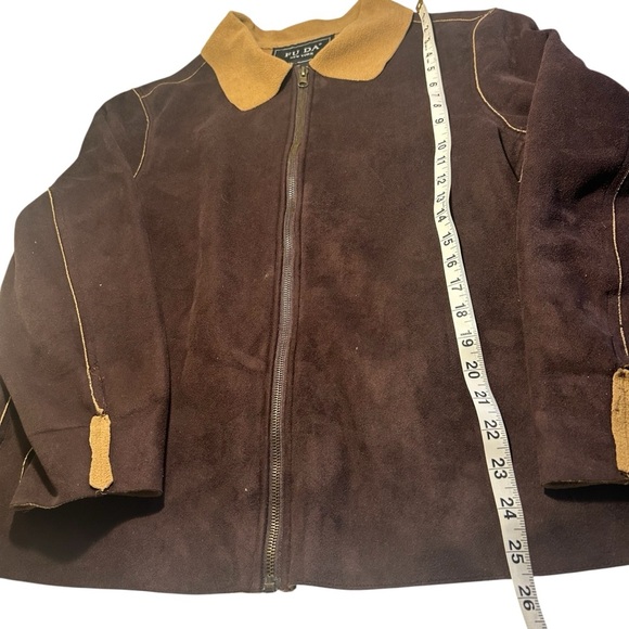FU DA New York Womens Faux Suede Full Zip Front Light Jacket Sz Lrg - Picture 8 of 12